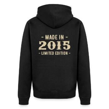 Vintage 2015 Édition Limitée Cadeau 2015 - Veste à capuche bio Premium Unisexe - noir - Dos - Nico (187cm)