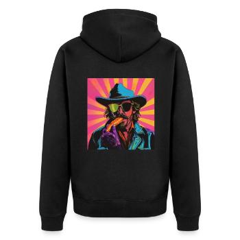 Möhre Mohrrübe Karotte Garten Vegan lustig Vegetar - Unisex Premium Bio Zip Hoodie - Schwarz - Hinten - Nico (187cm)