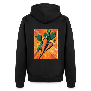 Carotte Carotte Jardin de carottes Végétalien Végétarien - Veste à capuche bio Premium Unisexe - noir - Dos - Nico (187cm)