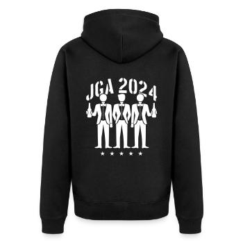 Enterrement de vie de garçon 2024 Enterrement de vie de garçon - Veste à capuche bio Premium Unisexe - noir - Dos - Nico (187cm)