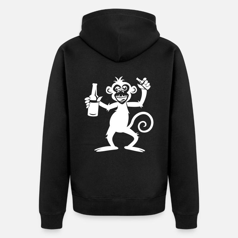 Bière Monkey Party - Veste à capuche bio Premium Unisexe - noir