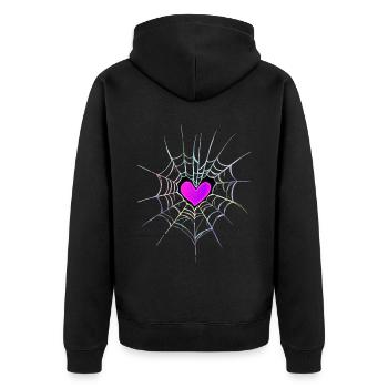 Spiderweb Heart Halloween - Unisex Premium Organic Zip Hoodie - black - Back - Nico (187cm)
