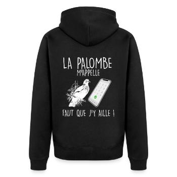 Chasse à la palombière humour chasseur - Veste à capuche bio Premium Unisexe - noir - Dos - Nico (187cm)