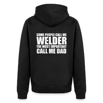 Some people call me welder - Unisex Premium Organic Zip Hoodie - black - Back - Nico (187cm)