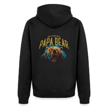 Papa Bear - Unisex Premium Organic Zip Hoodie - black - Back - Nico (187cm)
