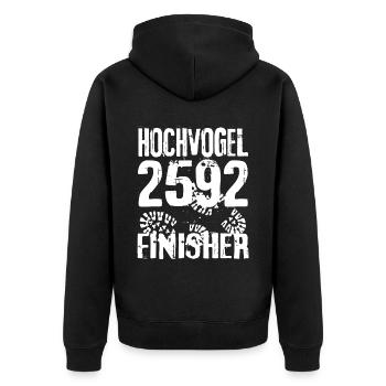 Hochvogel 2592 Finisher Allgäu Randonnée Alpes Montagne - Veste à capuche bio Premium Unisexe - noir - Dos - Nico (187cm)
