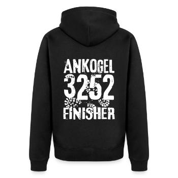 Ankogel Finisher Berg Bad Gastein Kärnten Salzburg - Unisex Premium Bio Zip Hoodie - Schwarz - Hinten - Nico (187cm)