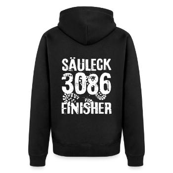 Säuleck Gipfel Hohe Tauern Glocknergruppe Wandern - Unisex Premium Bio Zip Hoodie - Schwarz - Hinten - Nico (187cm)
