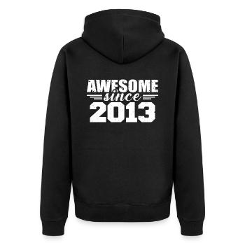 Né en 2013 Vintage Cadeau Anniversaire Rétro 2013 - Veste à capuche bio Premium Unisexe - noir - Dos - Nico (187cm)