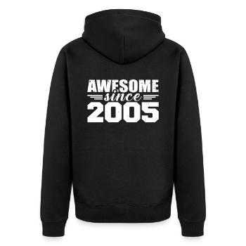 Né en 2005 Vintage Cadeau Anniversaire Rétro 2005 - Veste à capuche bio Premium Unisexe - noir - Dos - Nico (187cm)
