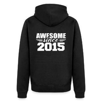 Né en 2015 Vintage Cadeau Anniversaire Rétro 2015 - Veste à capuche bio Premium Unisexe - noir - Dos - Nico (187cm)