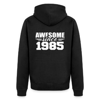 Né en 1985 Vintage Cadeau Anniversaire Rétro 1985 - Veste à capuche bio Premium Unisexe - noir - Dos - Nico (187cm)