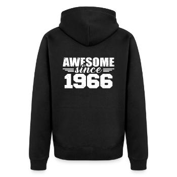 Né en 1966 Vintage Cadeau Anniversaire Rétro 1966 - Veste à capuche bio Premium Unisexe - noir - Dos - Nico (187cm)