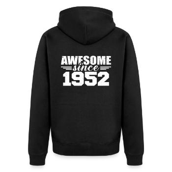 Né en 1952 Vintage Cadeau Anniversaire Rétro 1952 - Veste à capuche bio Premium Unisexe - noir - Dos - Nico (187cm)