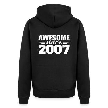 Né en 2007 Vintage Cadeau Anniversaire Rétro 2007 - Veste à capuche bio Premium Unisexe - noir - Dos - Nico (187cm)