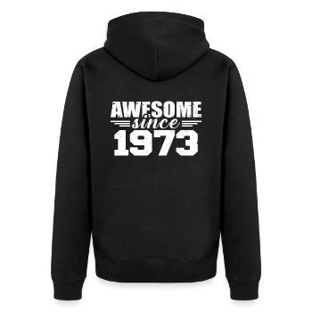 Né en 1973 Vintage Cadeau Anniversaire Rétro 1973 - Veste à capuche bio Premium Unisexe - noir - Dos - Nico (187cm)