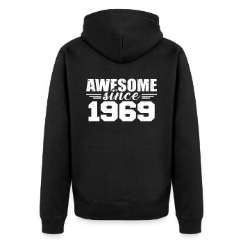 Né en 1969 Vintage Cadeau Anniversaire Rétro 1969 - Veste à capuche bio Premium Unisexe - noir - Dos - Nico (187cm)