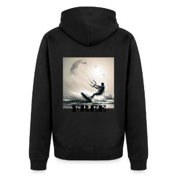 Kitesurf - Unisex Premium Organic Zip Hoodie - black - Back - Nico (187cm)