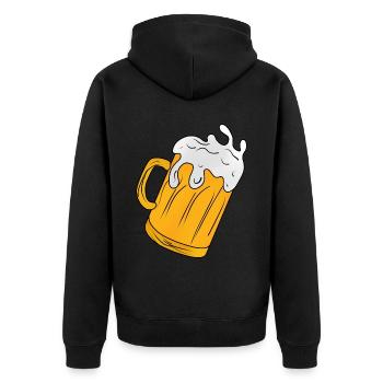 bière buvant de la bière chope verre à bière mesure - Veste à capuche bio Premium Unisexe - noir - Dos - Nico (187cm)