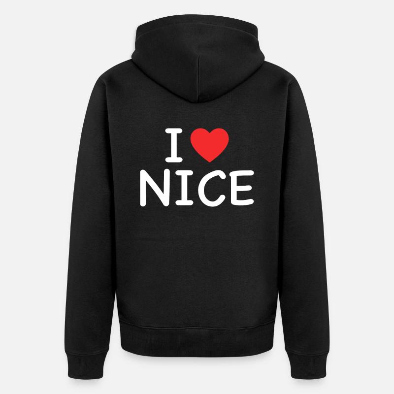 i love nice - j'aime nice - Veste à capuche bio Premium Unisexe - noir