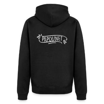 Papounet Humour Papa Cadeau - Veste à capuche bio Premium Unisexe - noir - Dos - Nico (187cm)
