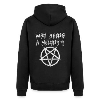 Pentagramme Métal Noir Gothique Ironie Vintage - Veste à capuche bio Premium Unisexe - noir - Dos - Nico (187cm)