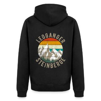 Leoganger Steinberge Leogang Holidays Austria - Unisex Premium Organic Zip Hoodie - black - Back - Nico (187cm)