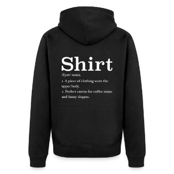 Funny shirt Definition Quirky Definition Design - Unisex Premium Organic Zip Hoodie - black - Back - Nico (187cm)