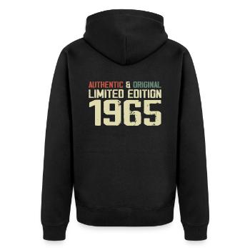 1965 Cadeau Anniversaire 1965 Vintage 1965 Rétro - Veste à capuche bio Premium Unisexe - noir - Dos - Nico (187cm)