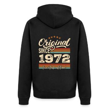 Original 1972 Vintage - Cadeau D’anniversaire 1972 - Veste à capuche bio Premium Unisexe - noir - Dos - Nico (187cm)