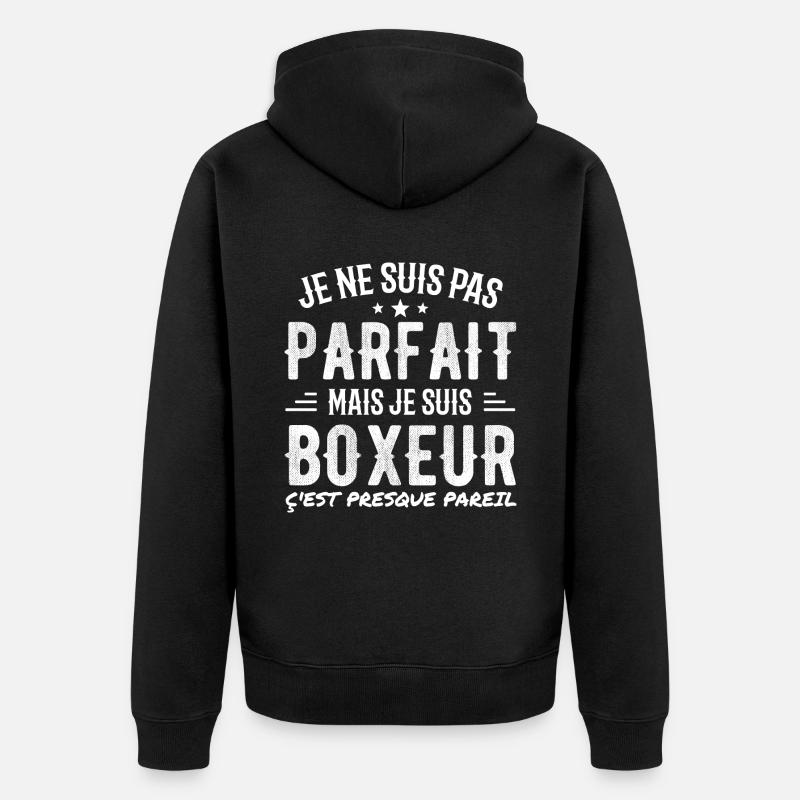 Pas Parfait Mais Boxeur - Veste à capuche bio Premium Unisexe - noir