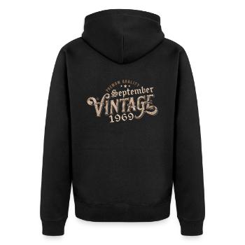 Birthday September 1969 Gift September 1969 - Unisex Premium Organic Zip Hoodie - black - Back - Nico (187cm)