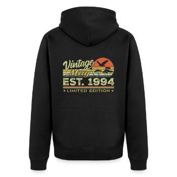 Birthday May 1994, born in May 1994 - May 1994 - Unisex Premium Organic Zip Hoodie - black - Back - Nico (187cm)