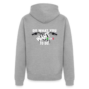 Motorcycle motor-biker Motorcyclist - Unisex Premium Organic Zip Hoodie - heather grey - Back - Nico (187cm)