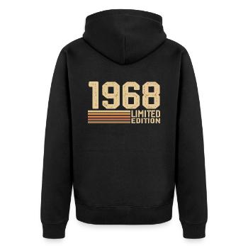 Né en 1968 anniversaire - Cadeau 1968 Vintage 1968 - Veste à capuche bio Premium Unisexe - noir - Dos - Nico (187cm)