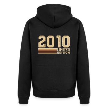 Né en 2010 anniversaire - Cadeau 2010 Vintage 2010 - Veste à capuche bio Premium Unisexe - noir - Dos - Nico (187cm)