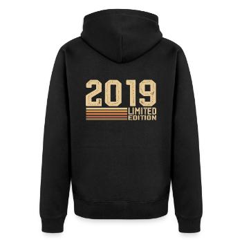 Born in 2019 Birthday - 2019 Vintage 2019 Gift - Unisex Premium Organic Zip Hoodie - black - Back - Nico (187cm)