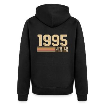 Né en 1995 anniversaire - Cadeau 1995 Vintage 1995 - Veste à capuche bio Premium Unisexe - noir - Dos - Nico (187cm)