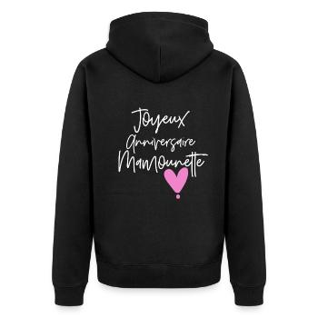 Joyeux anniversaire maman - Veste à capuche bio Premium Unisexe - noir - Dos - Nico (187cm)