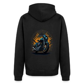 Classic motorcycle - Unisex Premium Organic Zip Hoodie - black - Back - Nico (187cm)
