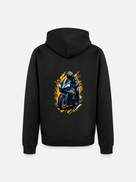 Sportmotorrad - Unisex Premium Bio Zip Hoodie - Schwarz