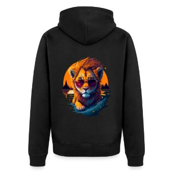 Mignon bébé lion - Veste à capuche bio Premium Unisexe - noir - Dos - Nico (187cm)