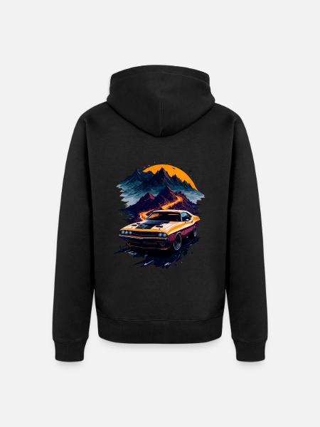 Classic sports car - Unisex Premium Organic Zip Hoodie - black