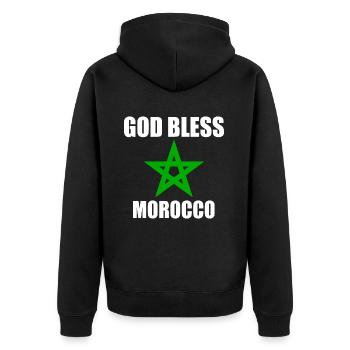 God bless morocco maroc - Veste à capuche bio Premium Unisexe - noir - Dos - Nico (187cm)