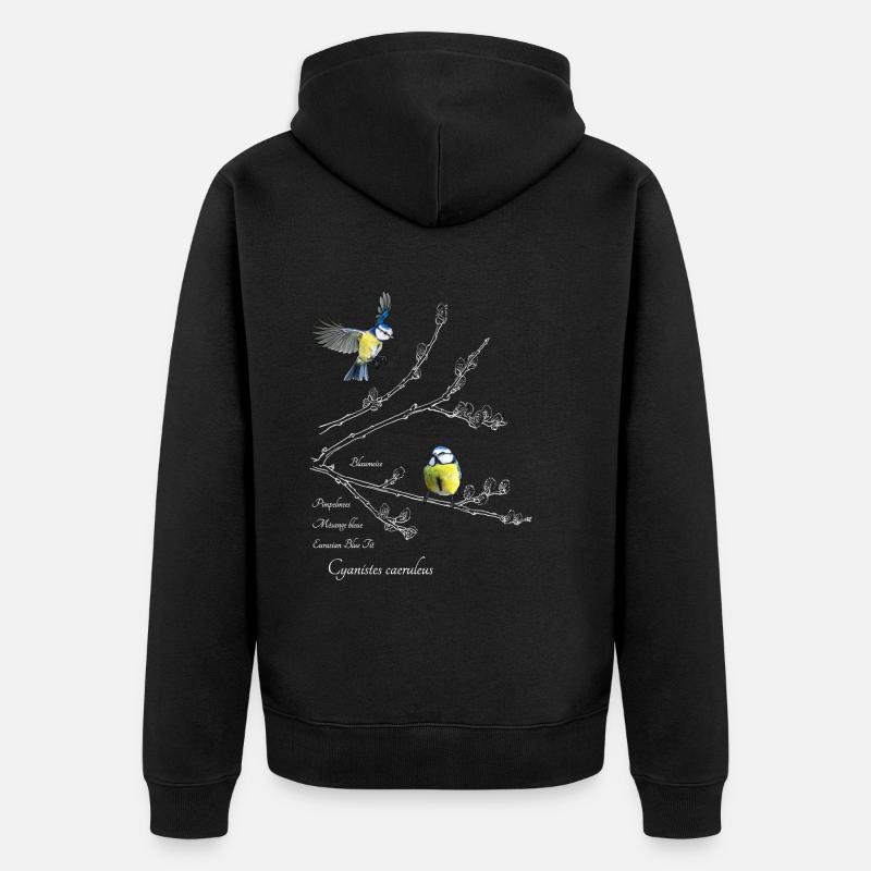 Chatons bleus et saules - Veste à capuche bio Premium Unisexe - noir