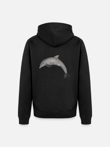 Delfin - Unisex Premium Bio Zip Hoodie - Schwarz