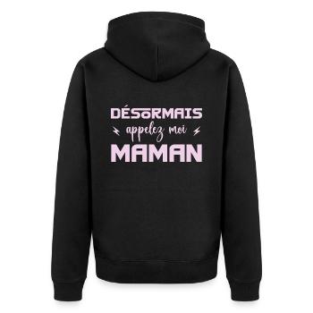 désormais appelez moi maman - Veste à capuche bio Premium Unisexe - noir - Dos - Nico (187cm)