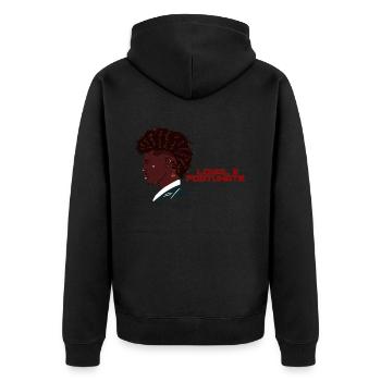homme noir & fier afro loyal réussi - Veste à capuche bio Premium Unisexe - noir - Dos - Nico (187cm)
