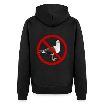 I Hate Seagulls - Unisex Premium Organic Zip Hoodie - black - Back - Nico (187cm)