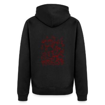 Fungi - Unisex Premium Organic Zip Hoodie - black - Back - Nico (187cm)